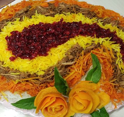 Havij polo (morotsris), utsökt och färgglatt från Shiraz