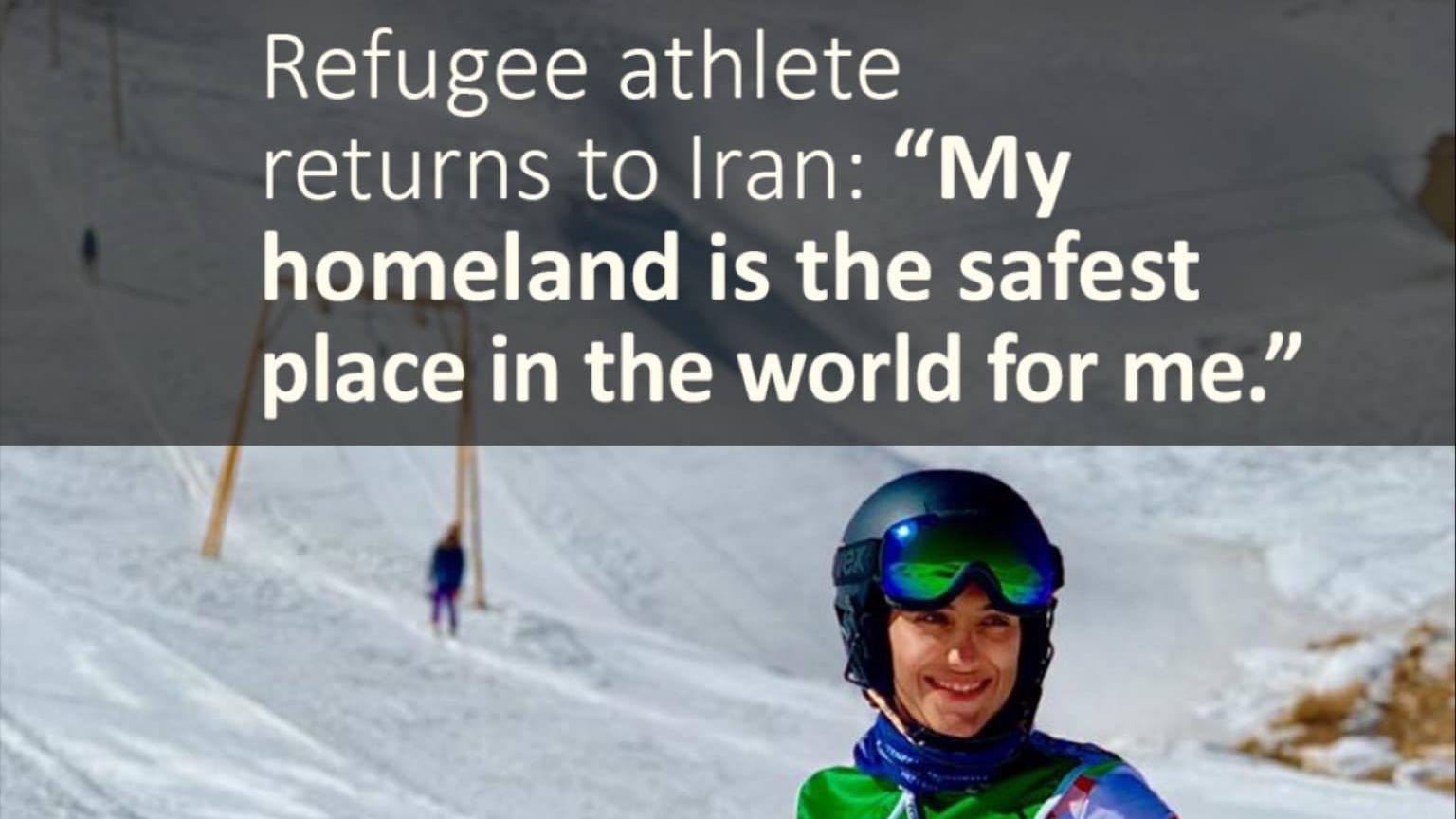 Skidåkerskan Atefeh Ahmadi återvänder till Iran